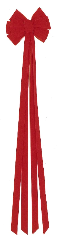 10" x 55" Red Velvet 10-Loop Christmas Tree Topper Bow