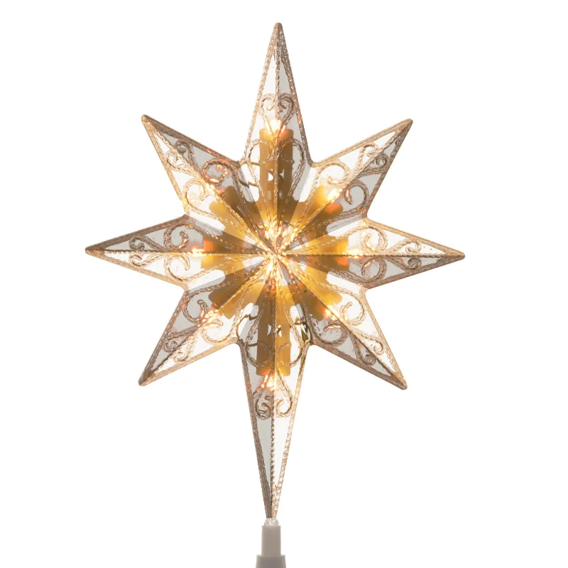 11 in. Tree Top Star with Battery Operated Dual Color LED Lights