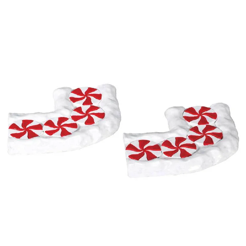 Lemax Sugar N Spice Accessory: Candy Cane Lane, Curved, Set of 2 #74207