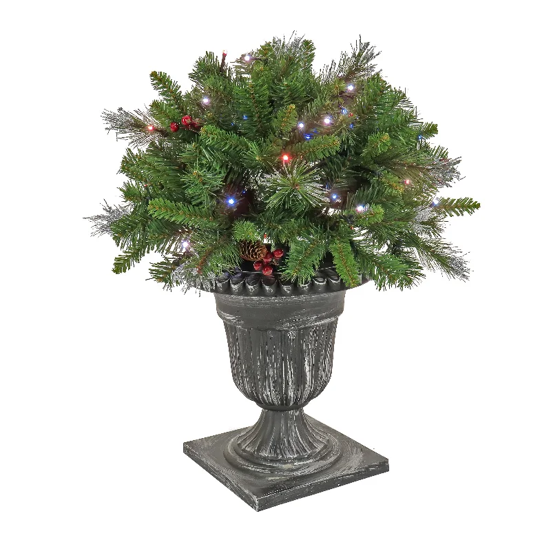 24 in. Crestwood Spruce Porch Bush with Twinkly LED Lights