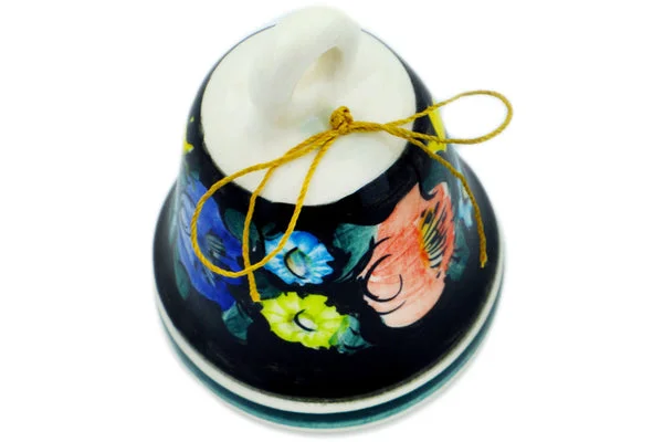 3" Bell Ornament - Little Flower Patch Black