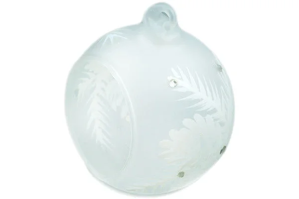 3" Christmas Ball Ornament - White Zirconia