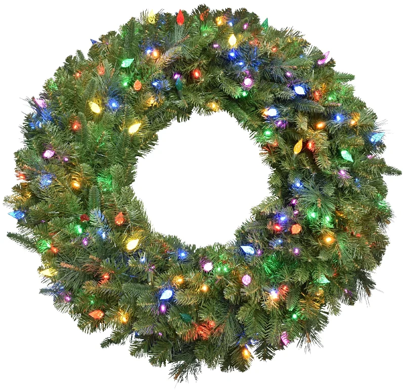 36" Winchester Pine Wreath Pre-Lit with C6 Designer Steady Lights