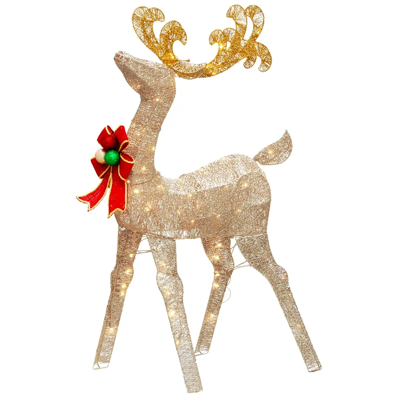 48 in. Reindeer Decoration with White LED Lights