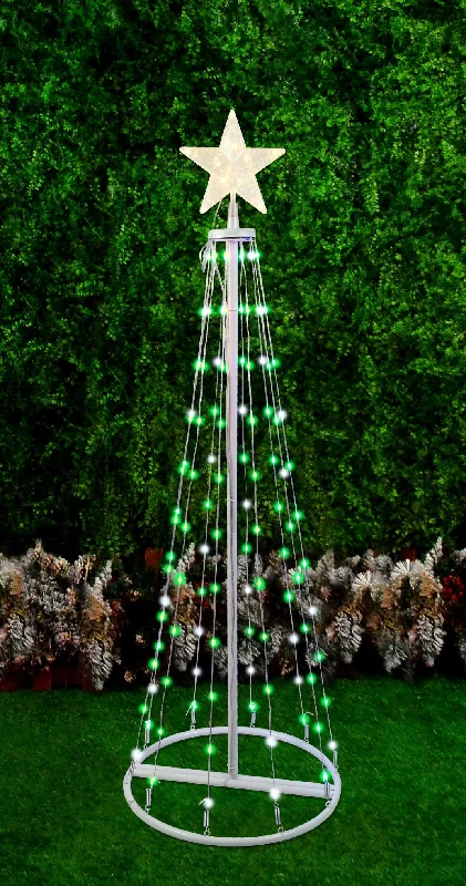 4' RGB Straight Frame Remote-Controlled LED Tree Decoration