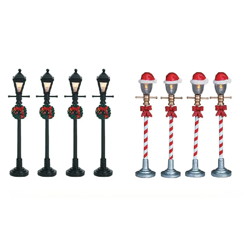 4pk Mini Street Lamp Asst (10cm)