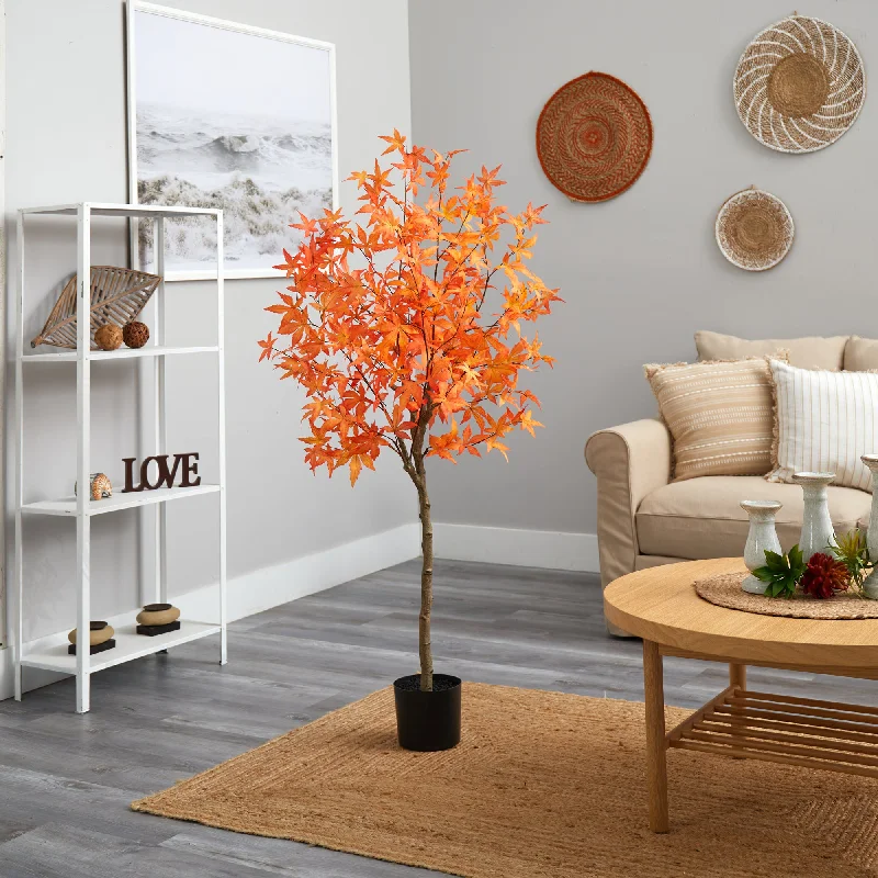 5' Autumn Maple Artificial Tree Orange