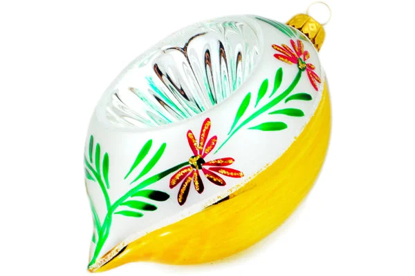 6" Christmas Ball Ornament - Yellow Spring