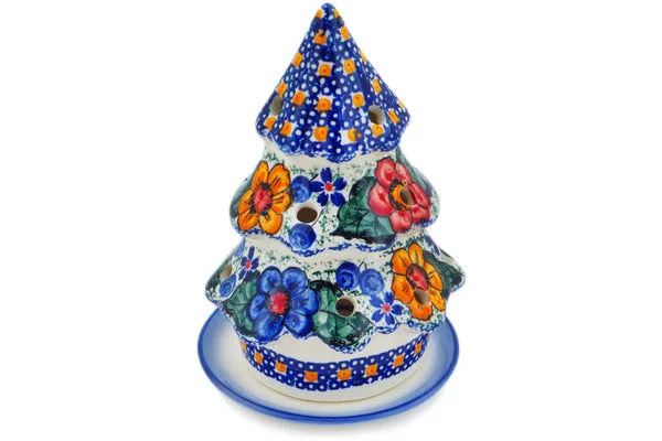 6" Christmas Tree Candle Holder - Bold Pansy