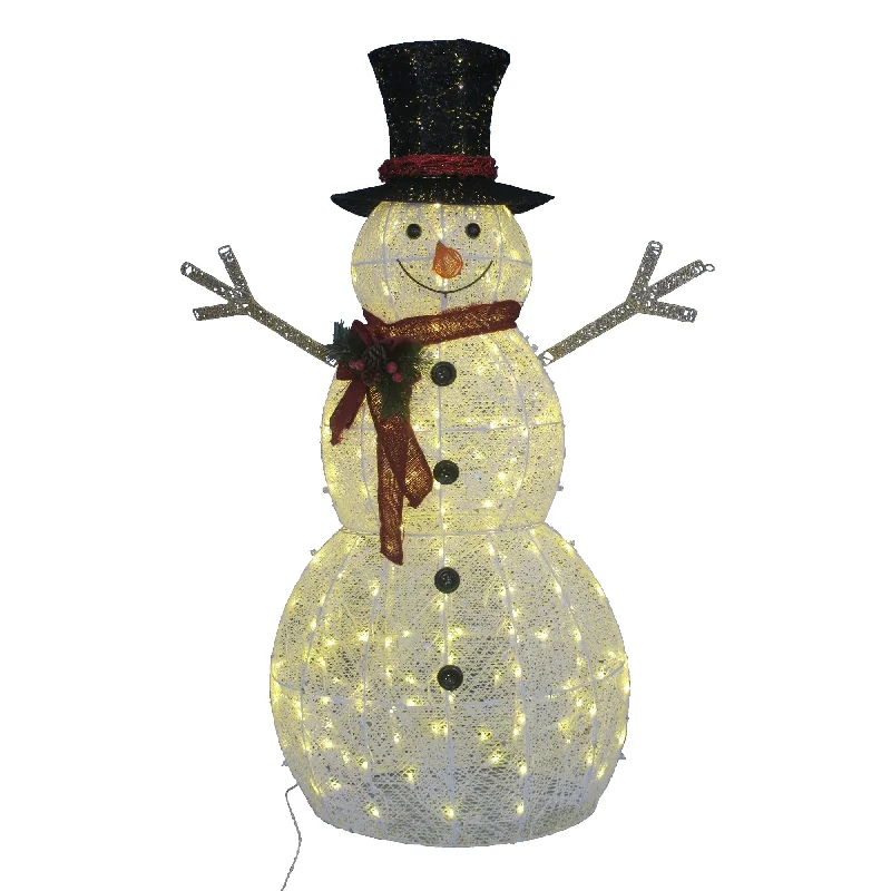 60" Pre-Lit Crystal Snowman Lawn Decoration