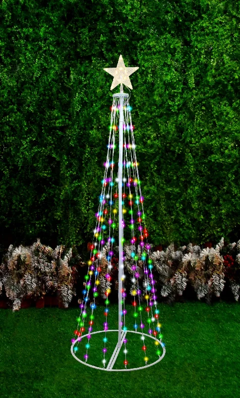 6' RGB Straight Frame Remote-Controlled LED Tree Decoration