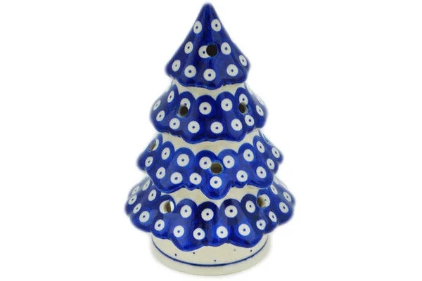 7" Christmas Tree Candle Holder - Lovely Blue Eyes