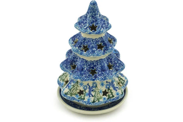 7" Christmas Tree Candle Holder - Winter Story