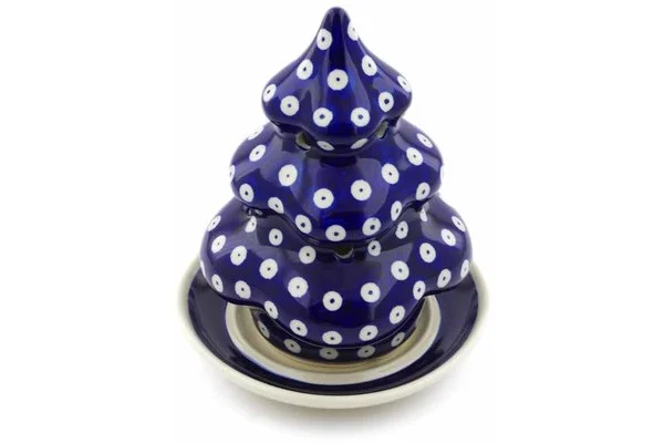 7" Christmas Tree Candle Holder - Blue Eyes