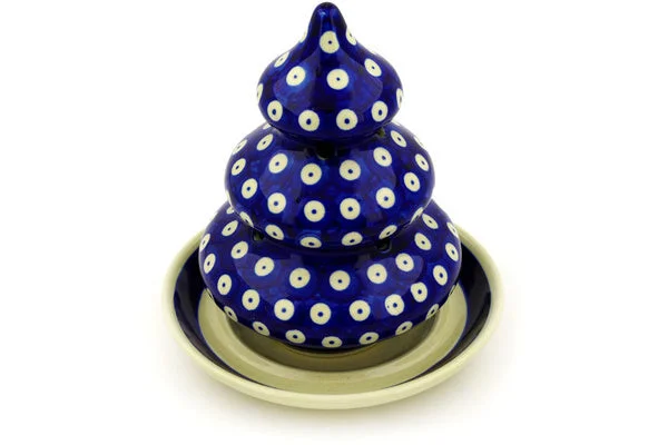 6" Christmas Tree Candle Holder - Blue Eyes