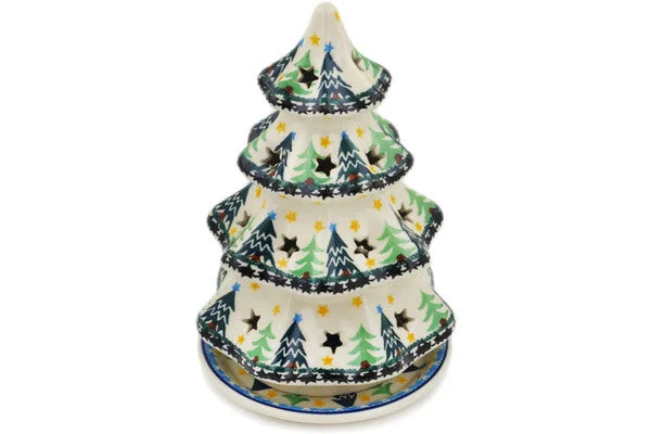 8" Christmas Tree Candle Holder - Christmas Evergreen