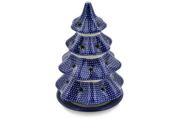 8" Christmas Tree Candle Holder - Starry Night