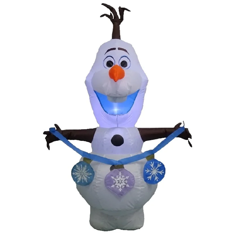 4' Airblown® Disney's Frozen II Olaf Holding String of Ornaments Inflatable