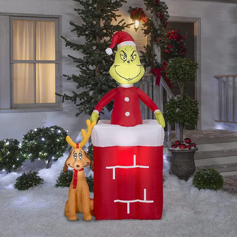 5.5' Animated Grinch in Chimney with Max Airblown® Inflatable