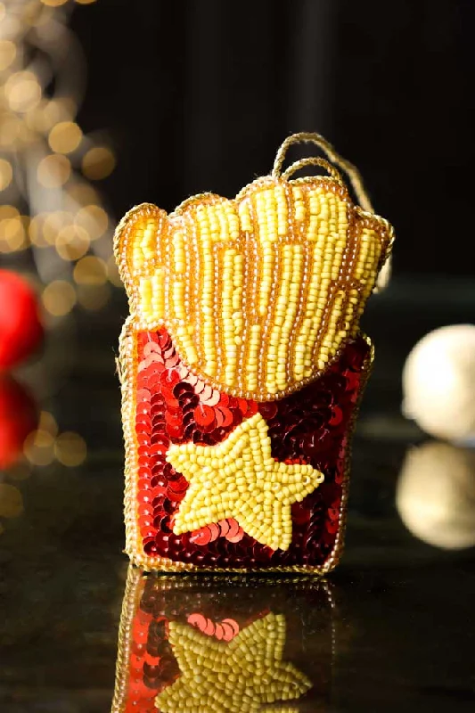 Beaded Box Of Fries Christmas Decoration