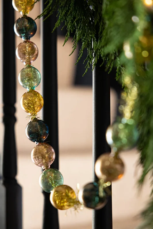 Black, Green & Gold Bauble Garland