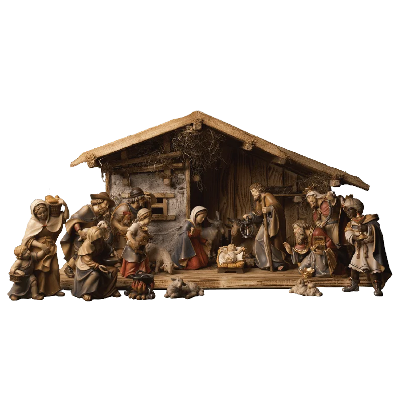 LARGE NATIVITY SCENE SET - CHRISTMAS - WOOD