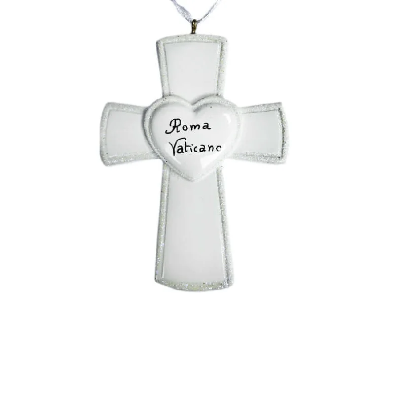 VATICAN CROSS - CHRISTMAS TREE DECORATION - RESIN