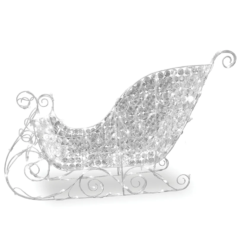 36 in. Ice Crystal Bead Sleigh with LED Lights