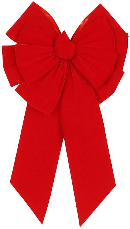 18" x 35" Deluxe 11-Loop Red Velvet Christmas Bow