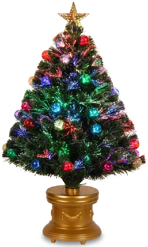 Fiber Optic Fireworks Artificial Christmas Tree with Ball Ornaments