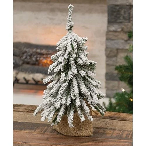 Flocked Mini Downswept Tree With Burlap Base 15