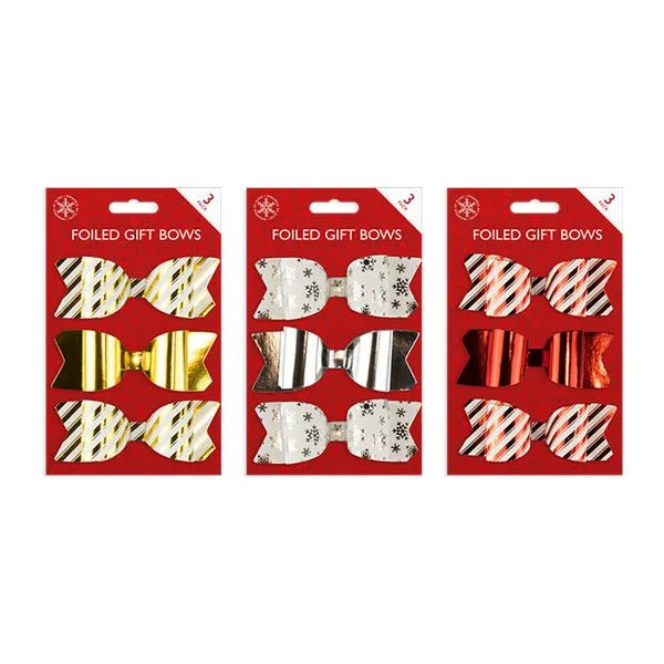 Foiled Gift Bows 3 Pack