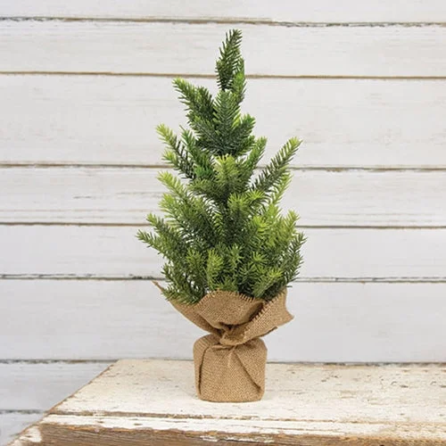 Glittered Pine Tree with Burlap Base 15