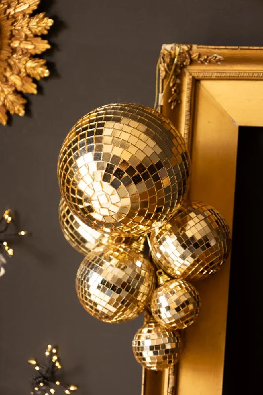 Gold Disco Ball Cluster Christmas Decoration