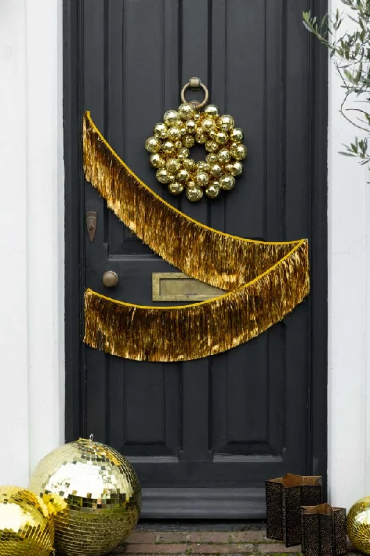 Set Of 2 Gold Tinsel Christmas Garlands