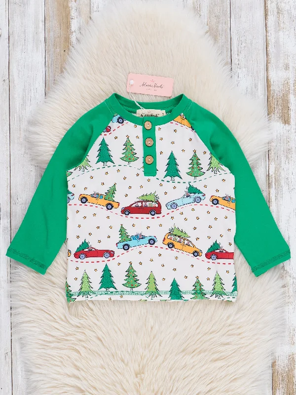 Green Raglan Tree Farm Shirt