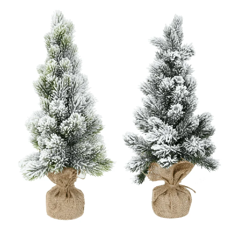 Heavy Snowy Potted Tree Asst (45cm)