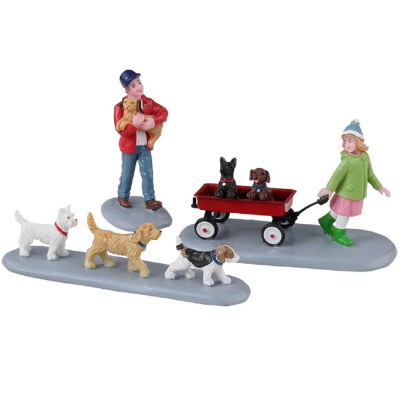 Lemax General Collectible Figurines: Puppy Parade, Set of 3 #32226