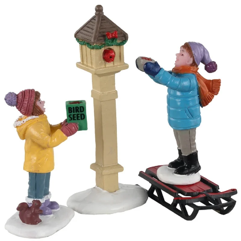 Lemax General Collectible Figurines: The Bird Feeders, Set of 3 #12015