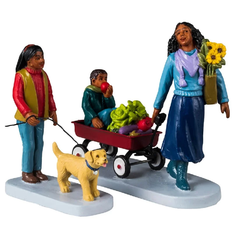 NEW 2024 Lemax Harvest Crossing Figurines: Farmer's Market Saturday, Set of 2 #42335