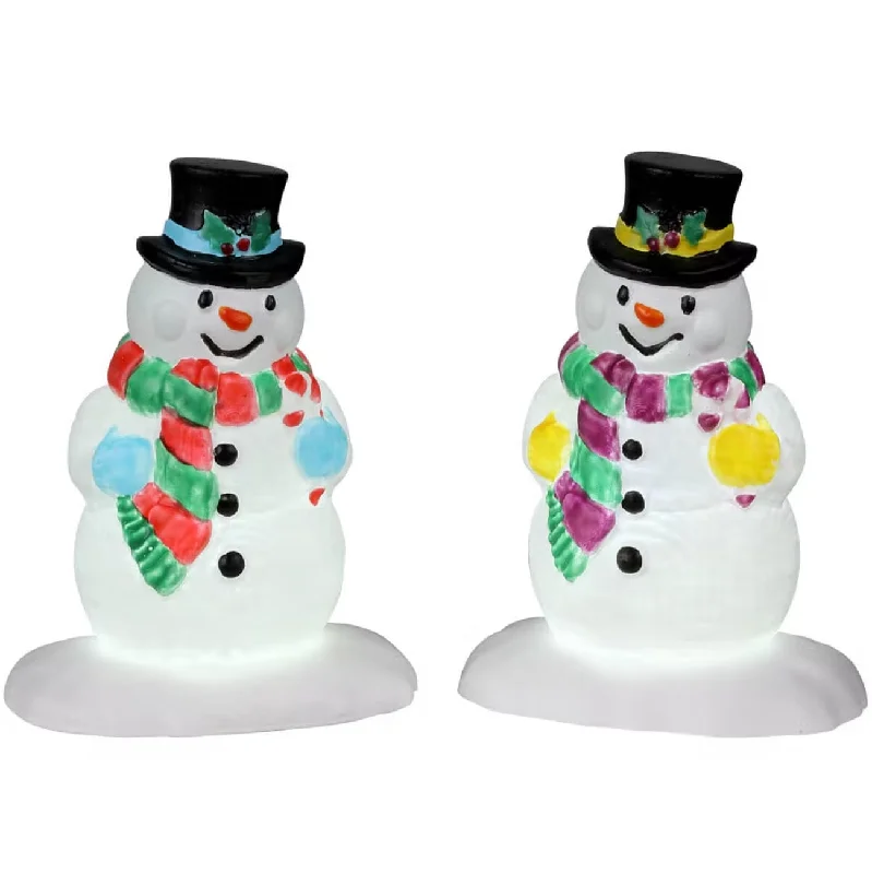 Lemax Santa's Wonderland Accessories: Holly Hat Snowman, Set of 2 #24965