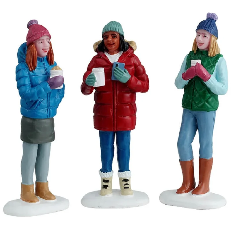 NEW 2024 Lemax Vail Village Figurines: Hot Cocoa with Friends, Set of 3 #42316