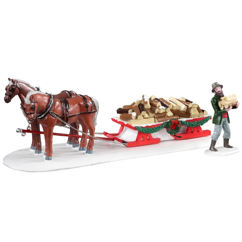 Lemax Vail Village Table Piece: Firewood Delivery, Set of 2 #13559