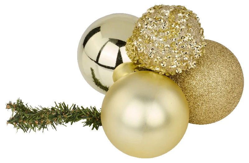 Light Gold Sequin Glitter Ball Cluster Decoration