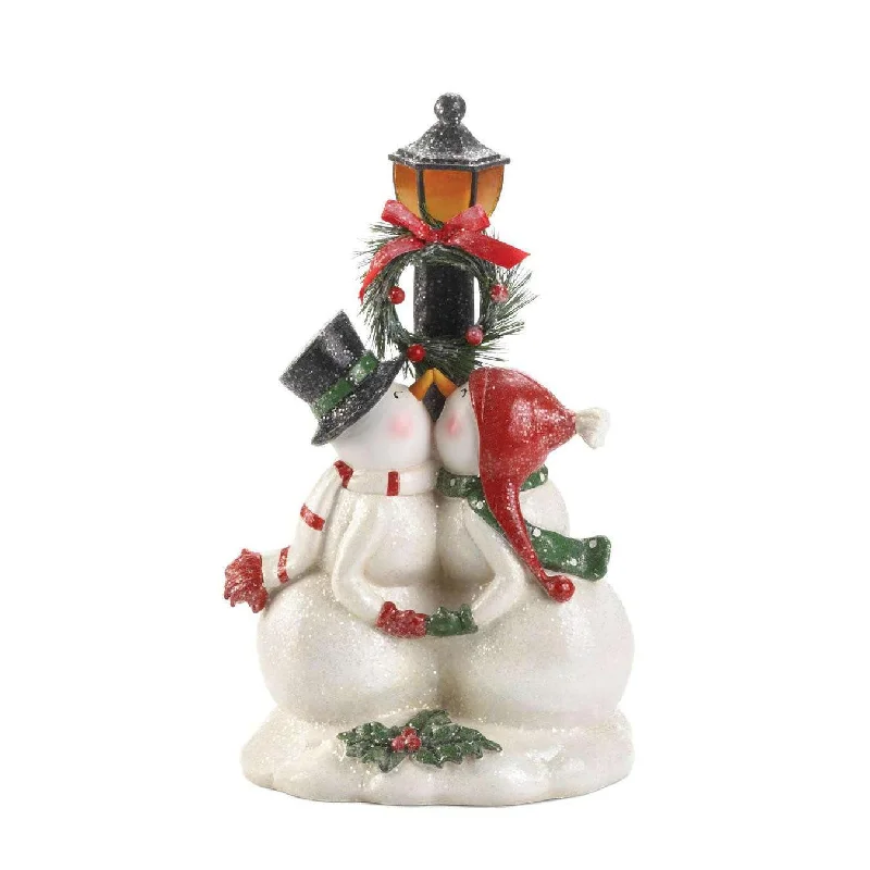 Light Post Snowman Figurine