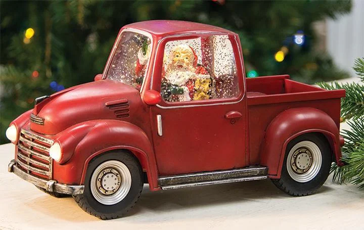 Lighted Santa Truck Water Globe