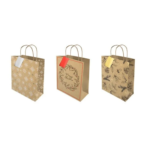 Medium Foiled Kraft Gift Bag