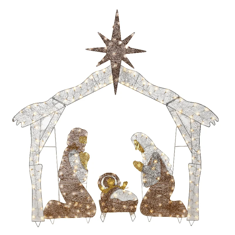 72 in. Nativity Scene with White LED Lights