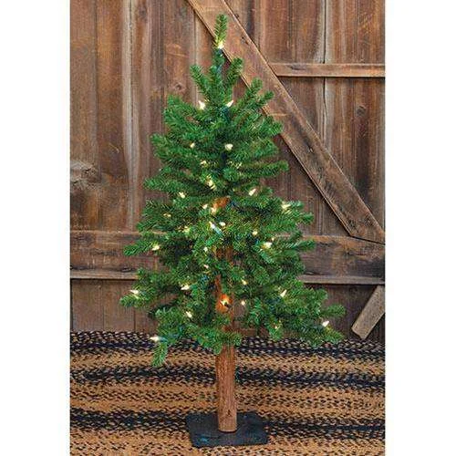 Pre-Lit Alpine Tree, 3ft