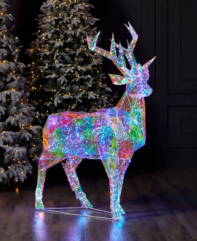 Prismatic Iridescent Christmas Deer 57", LED lights